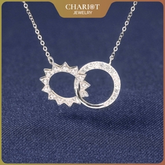Dây chuyền bạc DCJ61 mặt trăng ôm mặt trời s925 ChariotJewelry