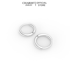 Khuyên Tai Bạc EJC45 Tròn Trơn Chariot Jewelry