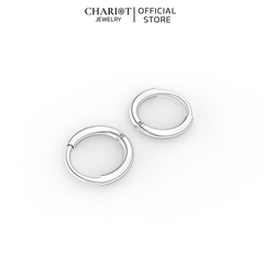 Khuyên Tai Bạc EJC45 Tròn Trơn Chariot Jewelry