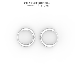 Khuyên Tai Bạc EJC45 Tròn Trơn Chariot Jewelry