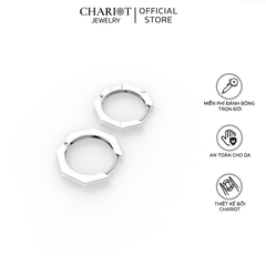 Khuyên Tai Bạc EJC47 Hình Khối Đơn Giản Chariot Jewelry