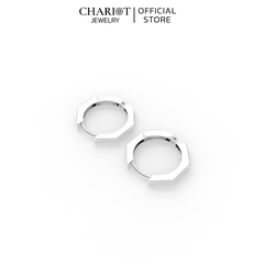 Khuyên Tai Bạc EJC47 Hình Khối Đơn Giản Chariot Jewelry