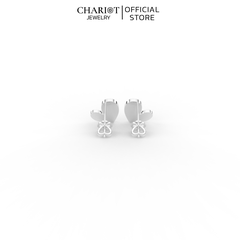 Khuyên Tai Bạc EJC54 Hình Trái Tim Chariot Jewelry