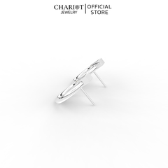 Khuyên Tai Bạc EJC56 Tròn Đính Đá Chariot Jewelry