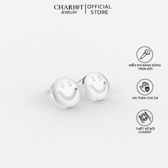 Khuyên Tai Bạc EJC63 Mặt Cười Chariot Jewelry