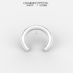 Khuyên Tai Bạc EJC67 Hình Bán Nguyệt Chariot Jewelry