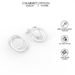 Khuyên Tai Bạc EJC68 2 Vòng Chariot Jewelry