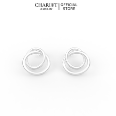 Khuyên Tai Bạc EJC68 2 Vòng Chariot Jewelry