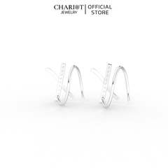 Khuyên Tai Bạc ECJ75 Hình Chữ X Chariot Jewelry