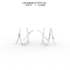 Khuyên Tai Bạc ECJ75 Hình Chữ X Chariot Jewelry