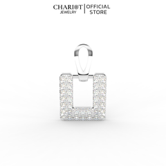 Khuyên Tai Bạc ECJ76 Hình Vuông Đính Đá Chariot Jewelry