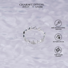 Nhẫn bạc NCJ46 Vòng lặp trái tim ChariotJewelry