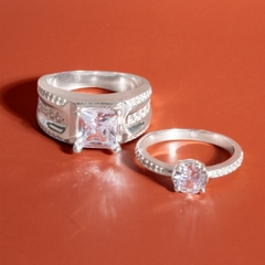 Nhẫn đôi bạc S925 nam nữ NCJ103 Tâm Giao, nhẫn couple bạc, quà tặng 8-3 ý nghĩa dành tặng bạn gái, ChariotJewelry
