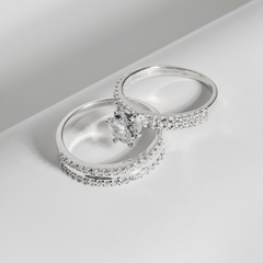 Nhẫn đôi bạc S925 nam nữ NCJ100 Gemstone Sparkle, nhẫn couple bạc, quà tặng 8-3 ý nghĩa dành tặng bạn gái, ChariotJewelry