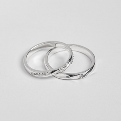 Nhẫn đôi bạc S925 nam nữ NCJ102 Fateful Union, nhẫn couple bạc, quà tặng 8-3 ý nghĩa dành tặng bạn gái, ChariotJewelry