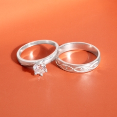 Nhẫn đôi bạc S925 nam nữ NCJ116 Destiny's Promise, nhẫn couple bạc, quà tặng 8-3 ý nghĩa dành tặng bạn gái, ChariotJewelry