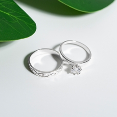 Nhẫn đôi bạc S925 nam nữ NCJ116 Destiny's Promise, nhẫn couple bạc, quà tặng 8-3 ý nghĩa dành tặng bạn gái, ChariotJewelry