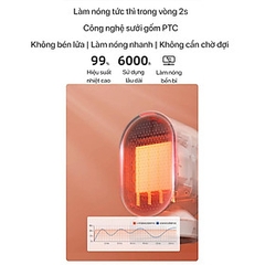 Quạt Sưởi Gốm Xiaomi Douhe DH-QN04 600 W - Hàng Nhập Khẩu