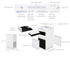 Máy Lọc Không Khí Tạo Ẩm Daikin MCK55TVM6 Công nghệ Streamer 3C Tích Hợp Ion Plasma, Lõi Lọc Tuổi Thọ Lên Đến 10 Năm, Diệt Khuẩn Và Lọc Sạch 99,97% Bụi Bẩn, Diện Tích Sử Dụng 40 m2, Công Suất 58W - Hàng Chính Hãng