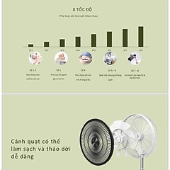 Quạt Tích Điện Gấp Gọn Elegant Thương Hiệu Đức - Hàng Nhập Khẩu