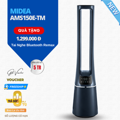 Quạt Không Cánh Midea AMS150E-TM Nhận Diện Điều Khiển Gió AI Tự Động  Độ Gió, Lọc Ion Khử Trùng SPI Và Làm Sạch Không Khí, Góc Quay 60 Độ, Kết Nối App - Hàng Chính Hãng