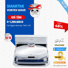 Robot Hút Bụi Lau Nhà Xiaomi Smartmi Vortex Wave Lau Sạch Nhất Thế Giới Công Nghệ Mới Con Lăn Xoay 1600 Vòng/Phút, Kết Nối App Lực Hút 4000 Pa, Diện Tích 150 m2 Công Suất Cao 75 W - Hàng Chính Hãng