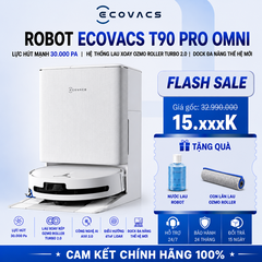 Robot Hút Bụi Ecovacs Deebot T90 Pro Omni | Lực Hút 30.000 Pa