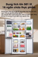 Tủ Lạnh Xiaomi Mijia 501L 4 Cánh - Màu Bạc Ánh Kim