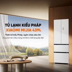 Tủ Lạnh Xiaomi Mijia 439L BCD-439WFMBI Kiểu Pháp 4 Cánh - Mặt Đá Nhám, Đông Mềm