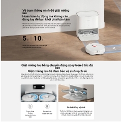 Robot Hút Bụi Lau Nhà Xiaomi Mijia 2 Lực Hút 5000 Pa Giặt Giẻ Tự Động - Hàng Nhập Khẩu