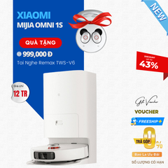 Robot Hút Bụi Lau Nhà Xiaomi Mijia Omni Tự Đổ Rác Giặt Giẻ, Bơm Nước Và Sấy Khô Nhiệt Độ Cao Diện Tích Hoạt Động 250m2 Lực Hút 4000 Pa Công Suất 55 W  - Hàng Chính Hãng