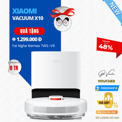 Robot Hút Bụi Lau Nhà Xiaomi Vacuum X10 - Bản Quốc Tế Tự Gom Đổ Rác Tự Động Tạo Bản Đồ Siêu Nhanh, Tự Động Tối Ưu Dọn Dẹp, Camera AI Thông Minh Áp Suất 4000 Pa, Công Suất 46 W - Hàng Chính Hãng