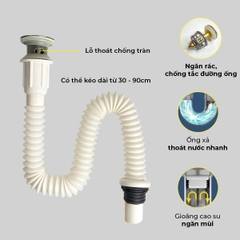 Xi phông lavabo chậu rửa tay dạng nhấn RC-901