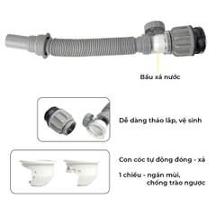 Xi phông chậu rửa tay xả lật mặt inox RC-902