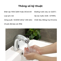 Bộ vòi rửa tay cảm ứng một đường lạnh RC - 8459