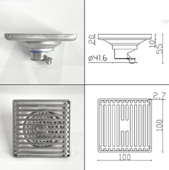 Ga thoát sàn 10cm inox 304 RC-274A
