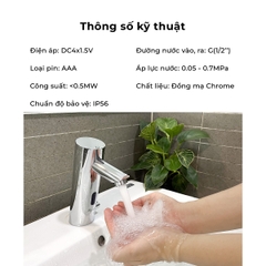 Bộ vòi chậu rửa tay cảm ứng nóng lạnh RC - 8530
