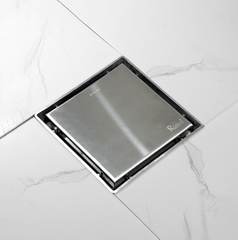 Phễu thoát sàn chống mùi hôi, ga thoát sàn RANCO 12cm inox 304 ngăn rác, thoát nước nhanh RO-453G