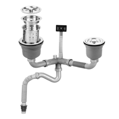 Xi phông ống xả chậu rửa chén bát 2 hố RC-251