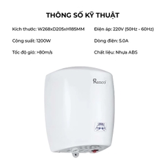 Máy sấy tay tự động cảm biến hồng ngoại RC - 8887