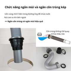 Xi phông ống xả chậu rửa chén bát 1 hố RC-151