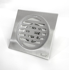 Phễu thoát sàn, ga thoát sàn ngăn mùi RANCO 15cm inox 304 ngăn rác thoát nước nhanh phi 69 RO-256A
