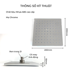 Bát sen cây tắm đứng, bát sen vuông to 20x20cm RANCO sáng bóng mát xa dày dặn KT - 621