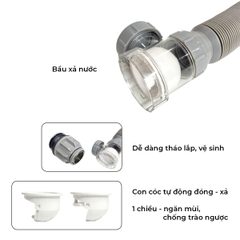 Xi phông chậu rửa tay xả nhấn mặt inox RC-903
