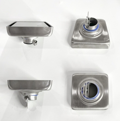 Phễu thoát sàn chống mùi hôi, ga thoát sàn RANCO inox 304 ngăn rác,thoát nước nhanh phi 45.6 RO-450G