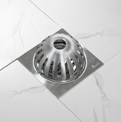 Ga thoát sàn ban công, phễu thu nước mưa sân thượng RANCO 15cm inox 304 thoát nước nhanh RO-504L