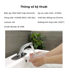 Bộ vòi rửa tay cảm ứng một đường lạnh RC - 8503