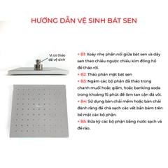 Bát sen cây tắm đứng, bát sen vuông to 20x20cm RANCO sáng bóng mát xa dày dặn KT - 621
