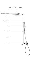 BỘ SEN CÂY TẮM ĐỨNG NÓNG LẠNH RANCO RC-B23 – VUÔNG HIỆN ĐẠI, SANG TRỌNG, TIỆN NGHI