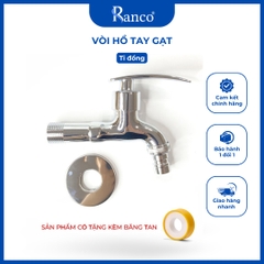 Vòi hồ tay gạt nước 1 chiều cấp máy giặt RANCO lõi đồng có khớp nối đầu vòi dễ tháo lắp KT - 911